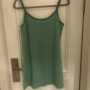 American Eagle White and Green Striped Dress, Size M